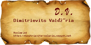 Dimitrievits Valéria névjegykártya