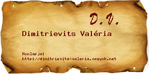 Dimitrievits Valéria névjegykártya